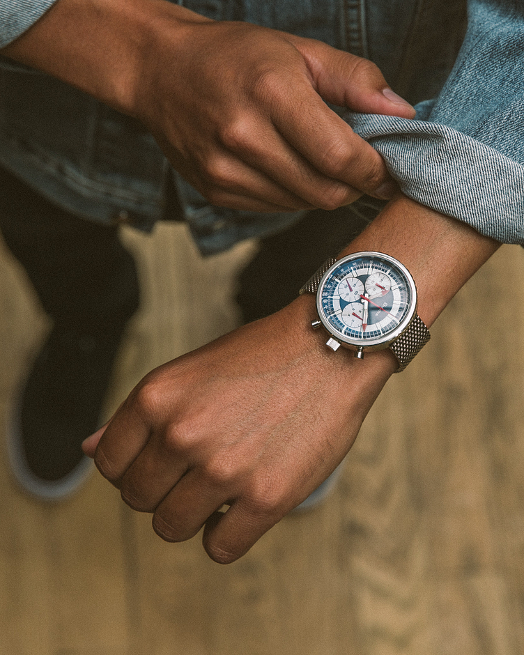 Bulova Chronograph C Men's Special Edition Blue Dial Mesh Watch Bulova Chronograph C Men's Special Edition Blue Dial Mesh Watch